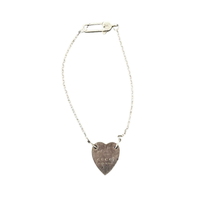 Women's Sterling Silver Trademark Heart Bracelet Silver Size S