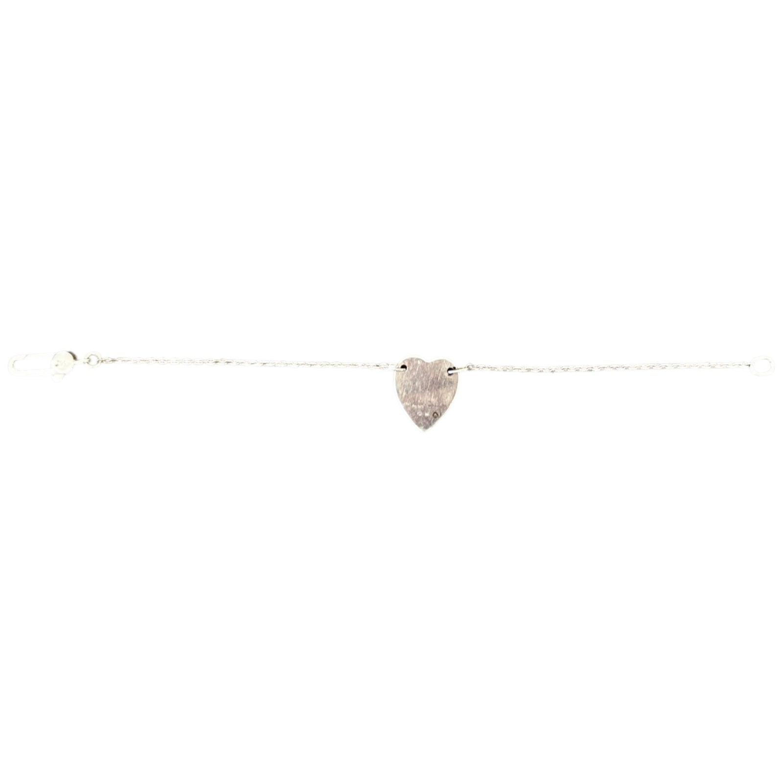 Women's Sterling Silver Trademark Heart Bracelet Silver Size S - Photo 3