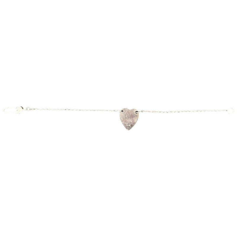 Women's Sterling Silver Trademark Heart Bracelet Silver Size S