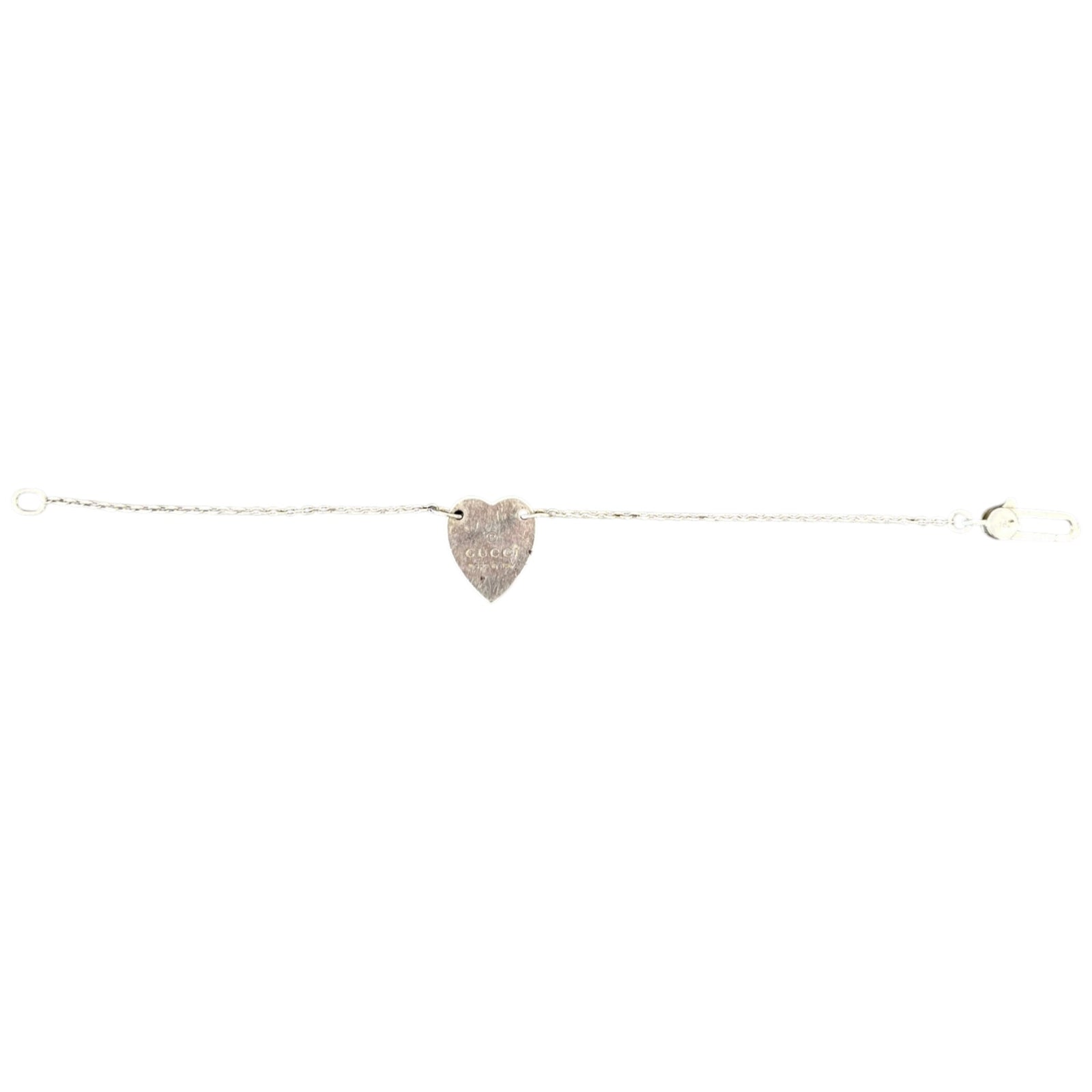 Women's Sterling Silver Trademark Heart Bracelet Silver Size S - Photo 1