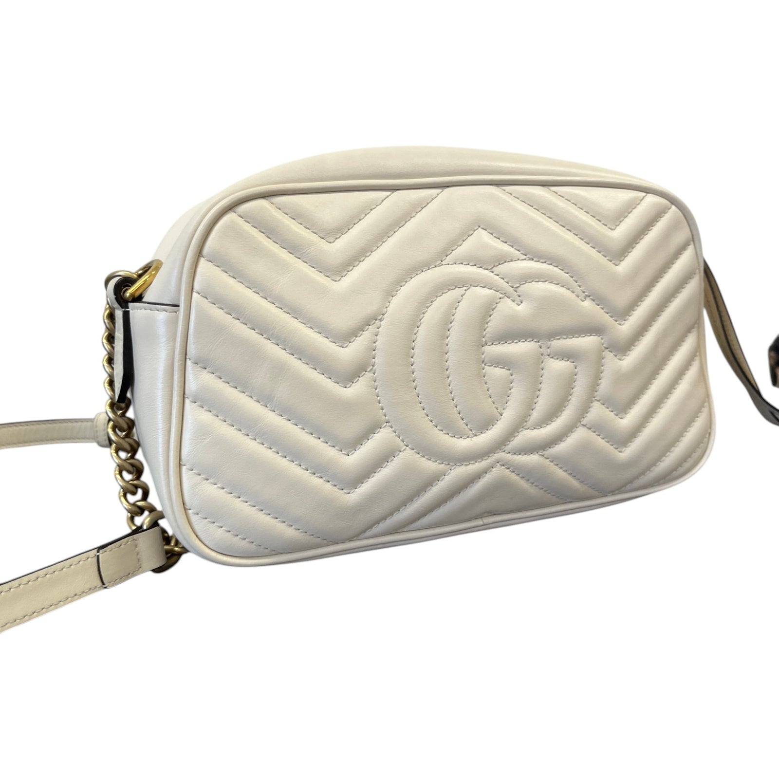 Women's Gg Marmont Small Camera Bag White - Photo 8