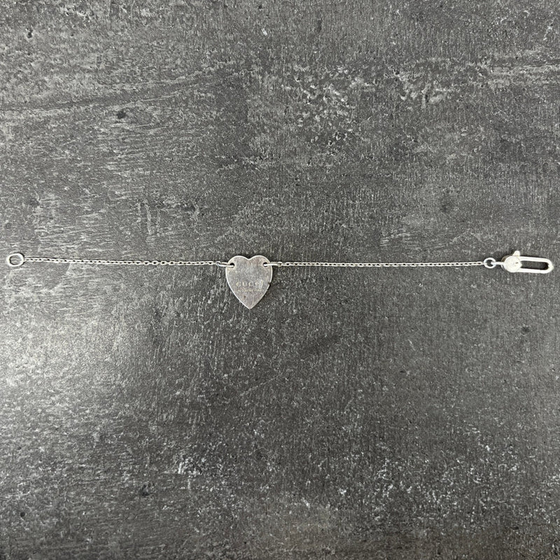 Women's Sterling Silver Trademark Heart Bracelet Silver Size S