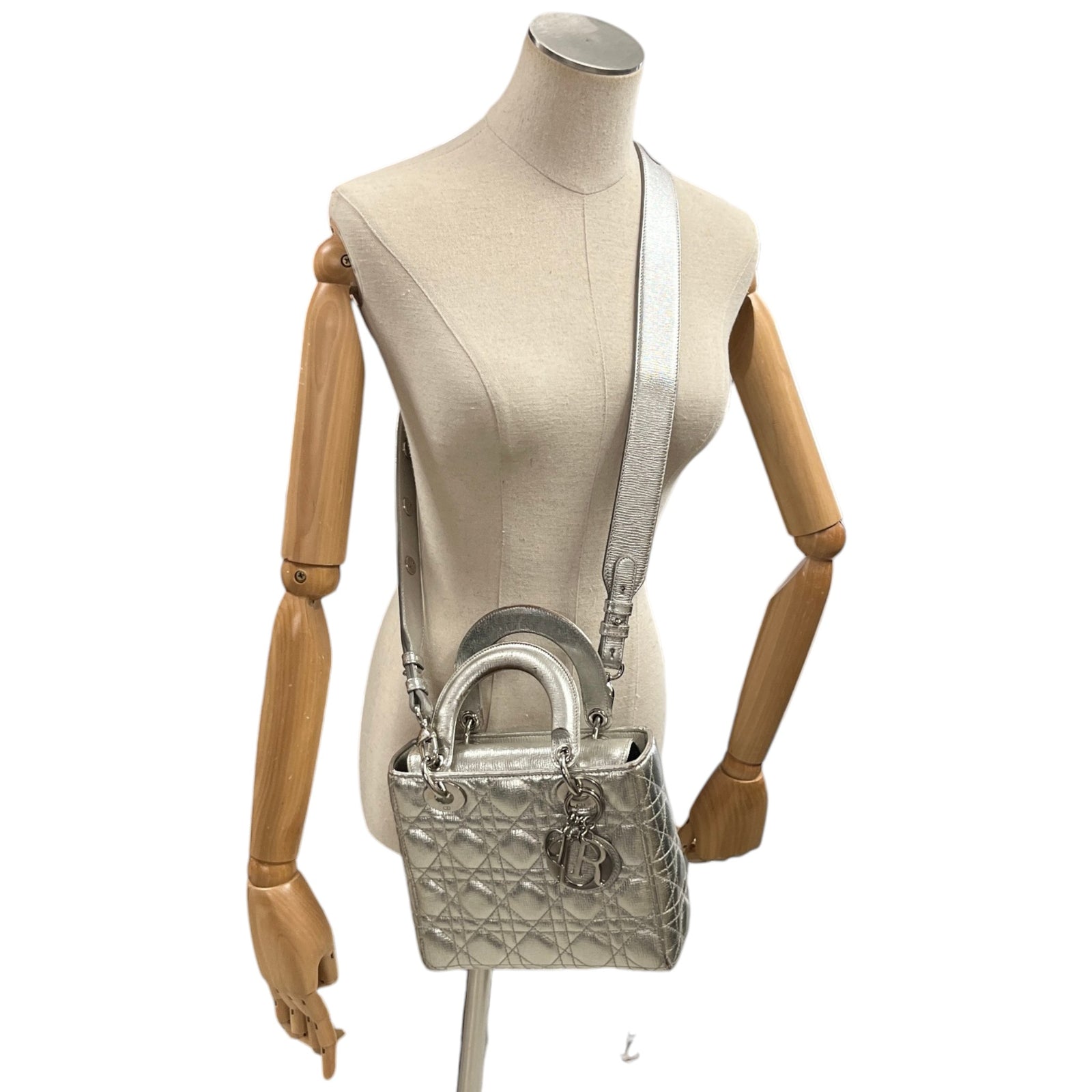 Dior Women's Medium Lady Dior Bag Silver - Photo 2