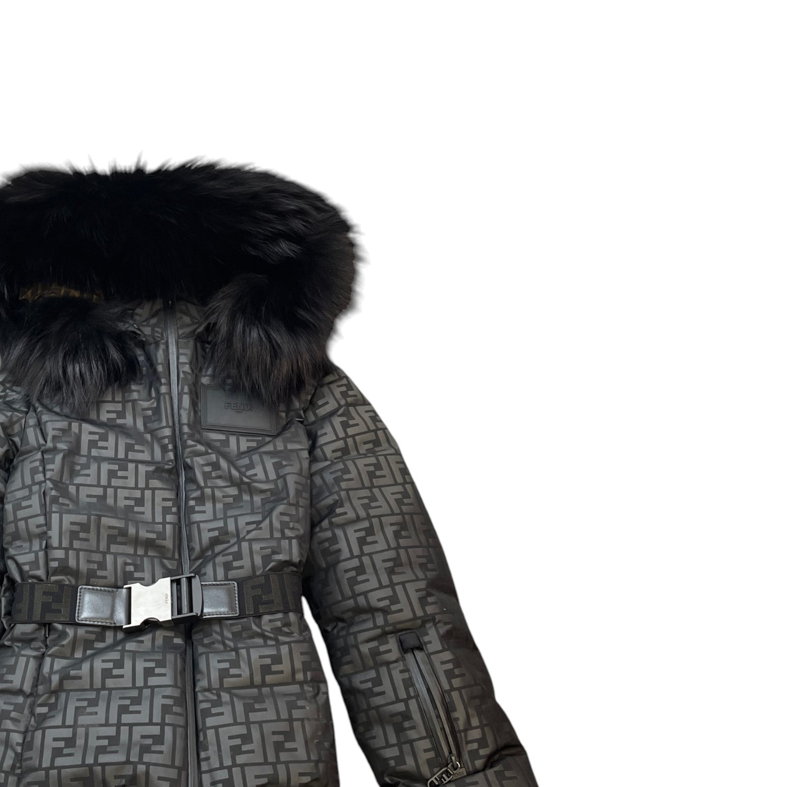 Women's Ff-Logo Padded Ski Down Jacket Black Size IT 38 / UK 6 - Photo 3