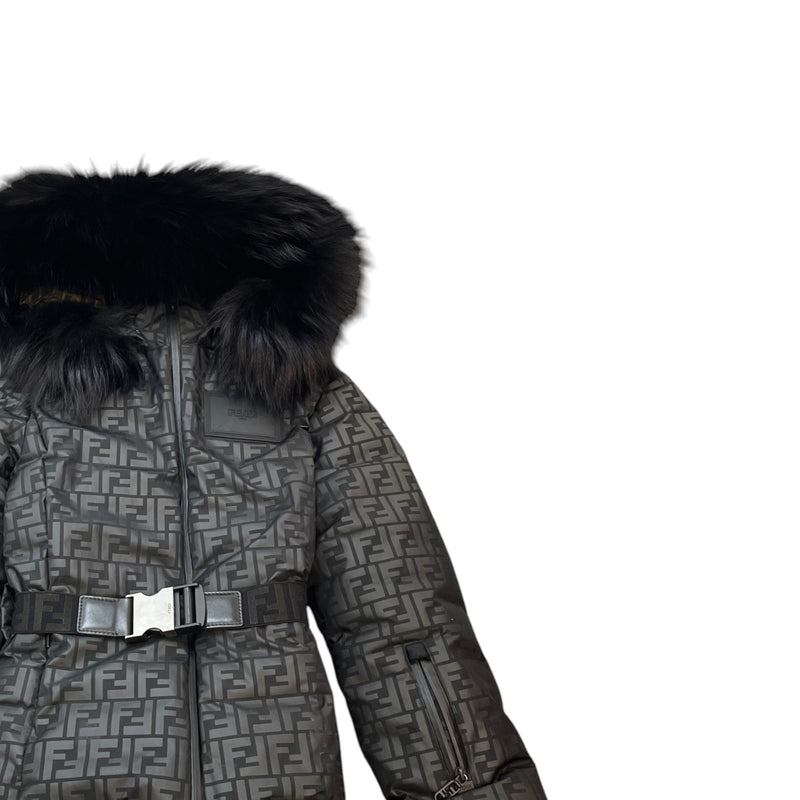 Women's Ff-Logo Padded Ski Down Jacket Black Size IT 38 / UK 6