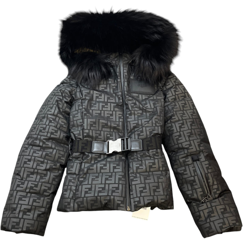 Women's Ff-Logo Padded Ski Down Jacket Black Size IT 38 / UK 6