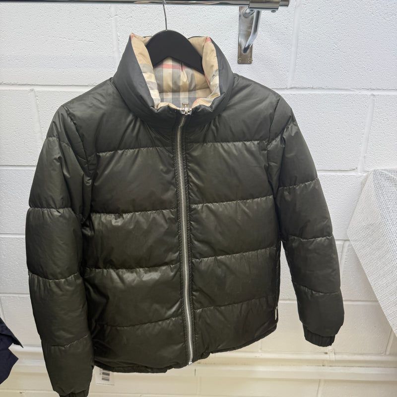 Women's Reversible Check Down Jacket Khaki Size S