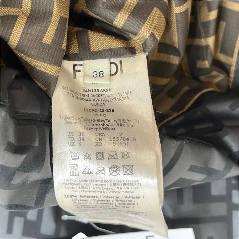 Women's Ff-Logo Padded Ski Down Jacket Black Size IT 38 / UK 6