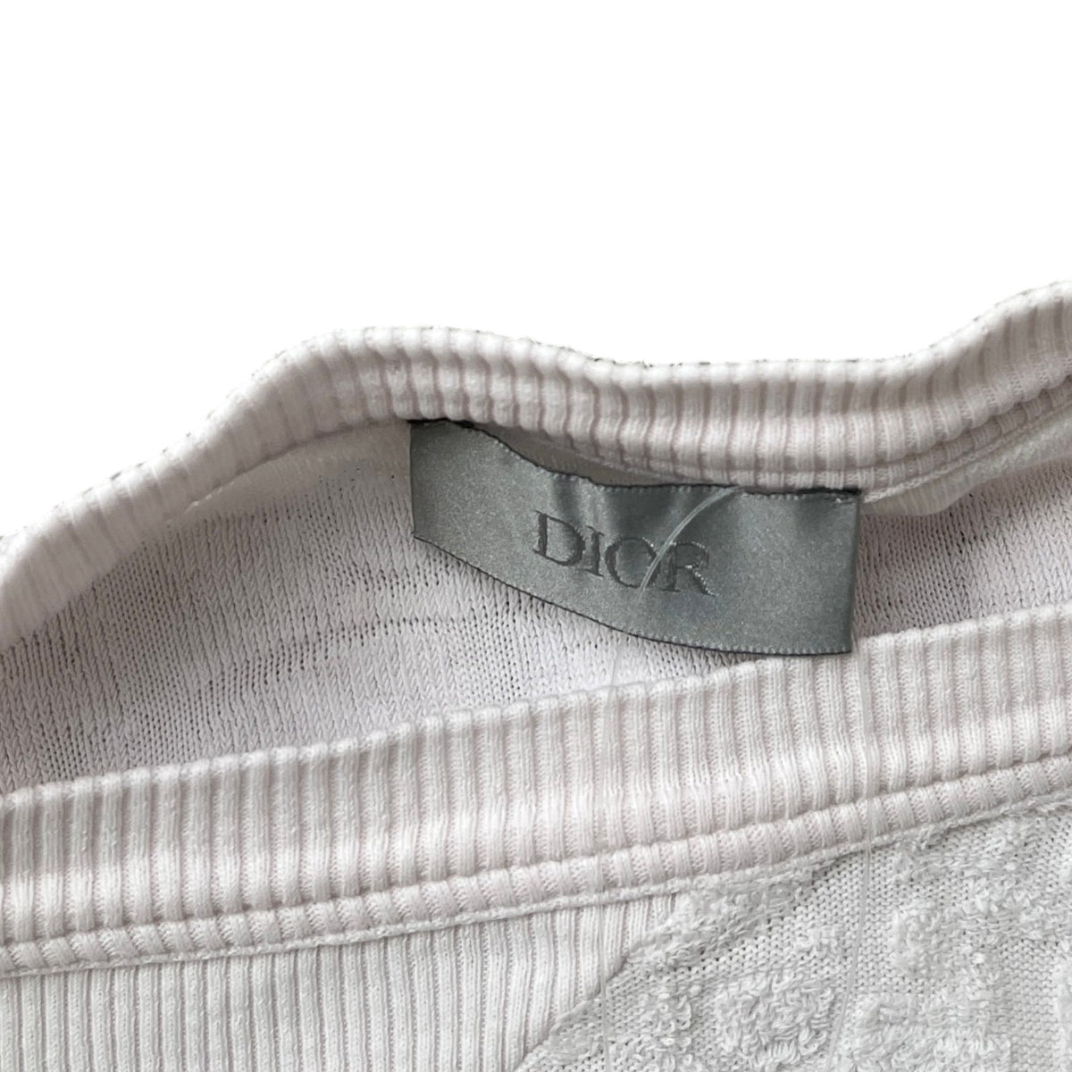 Men's Oblique Towelling T-Shirt White Size M - Photo 7