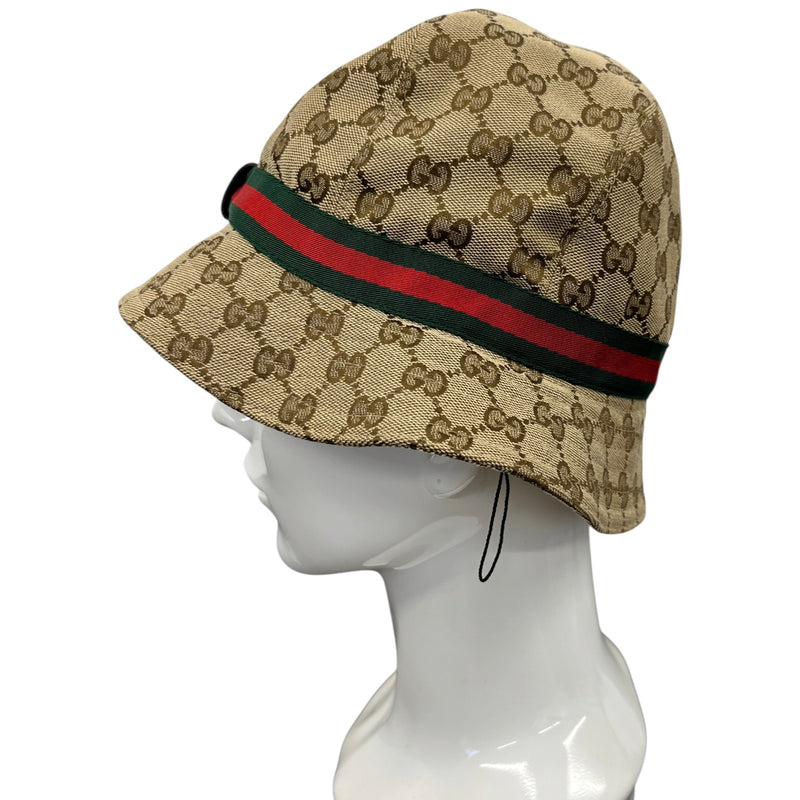 Women's GG Monogram Bucket Hat Beige Size L