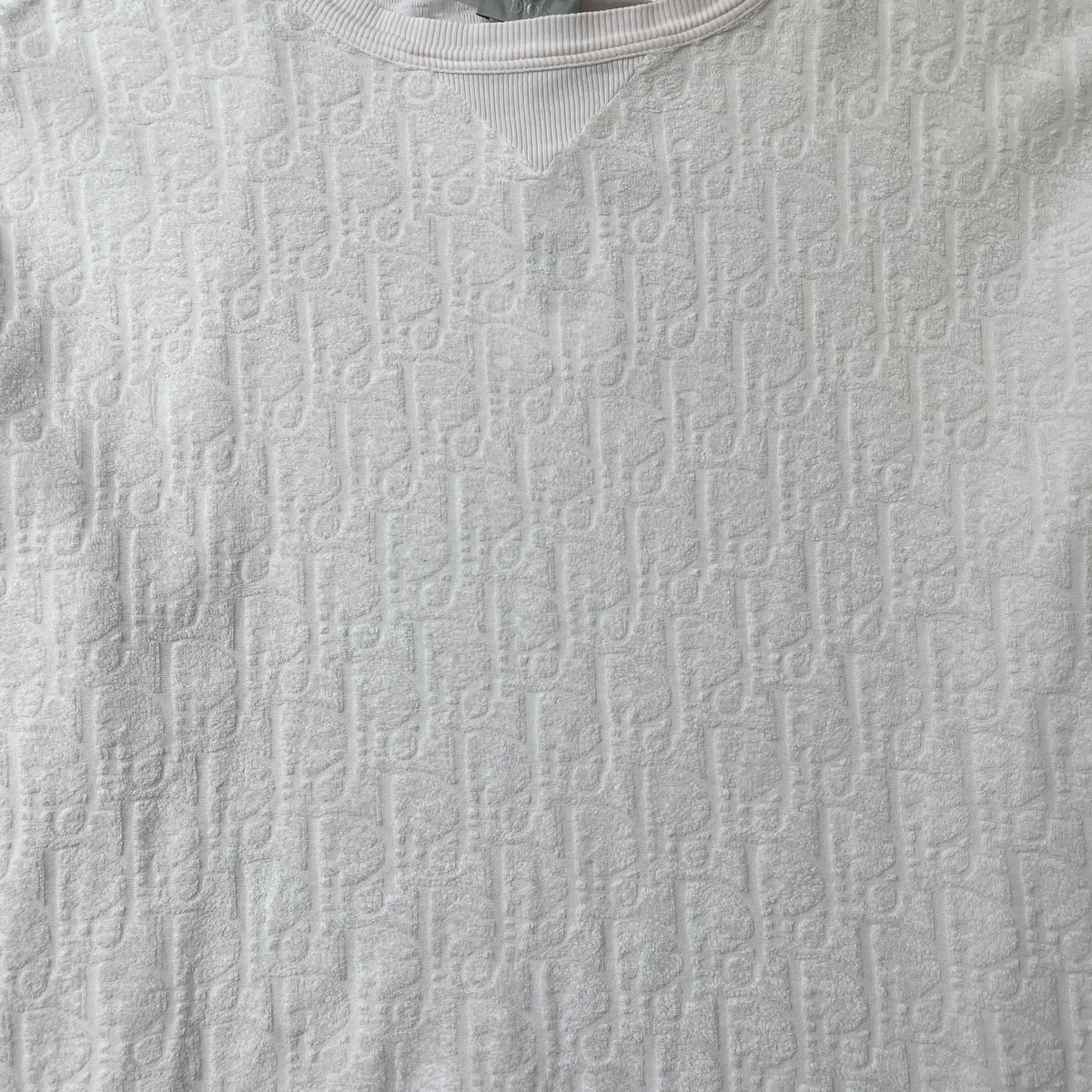 Men's Oblique Towelling T-Shirt White Size M - Photo 5