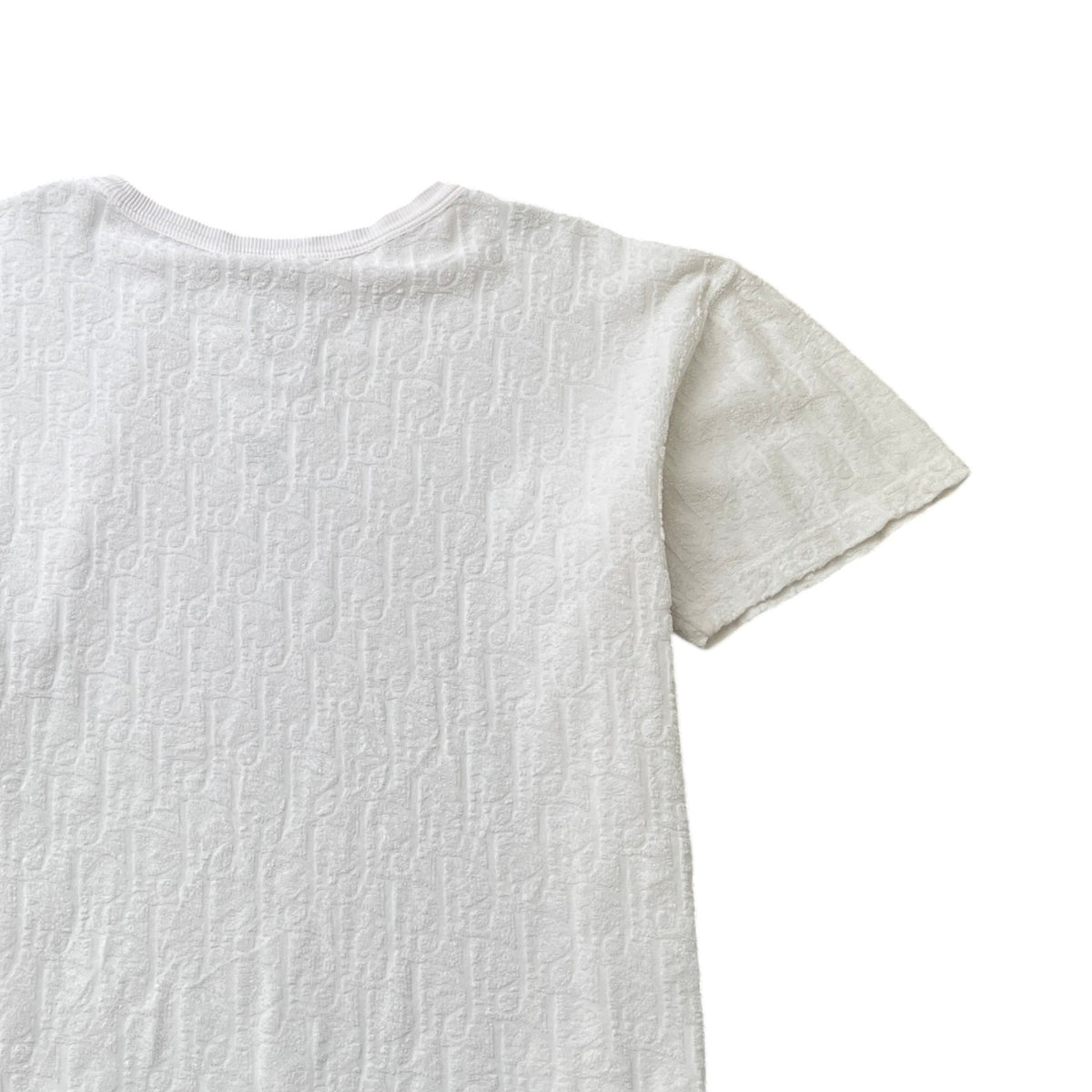Men's Oblique Towelling T-Shirt White Size M - Photo 4