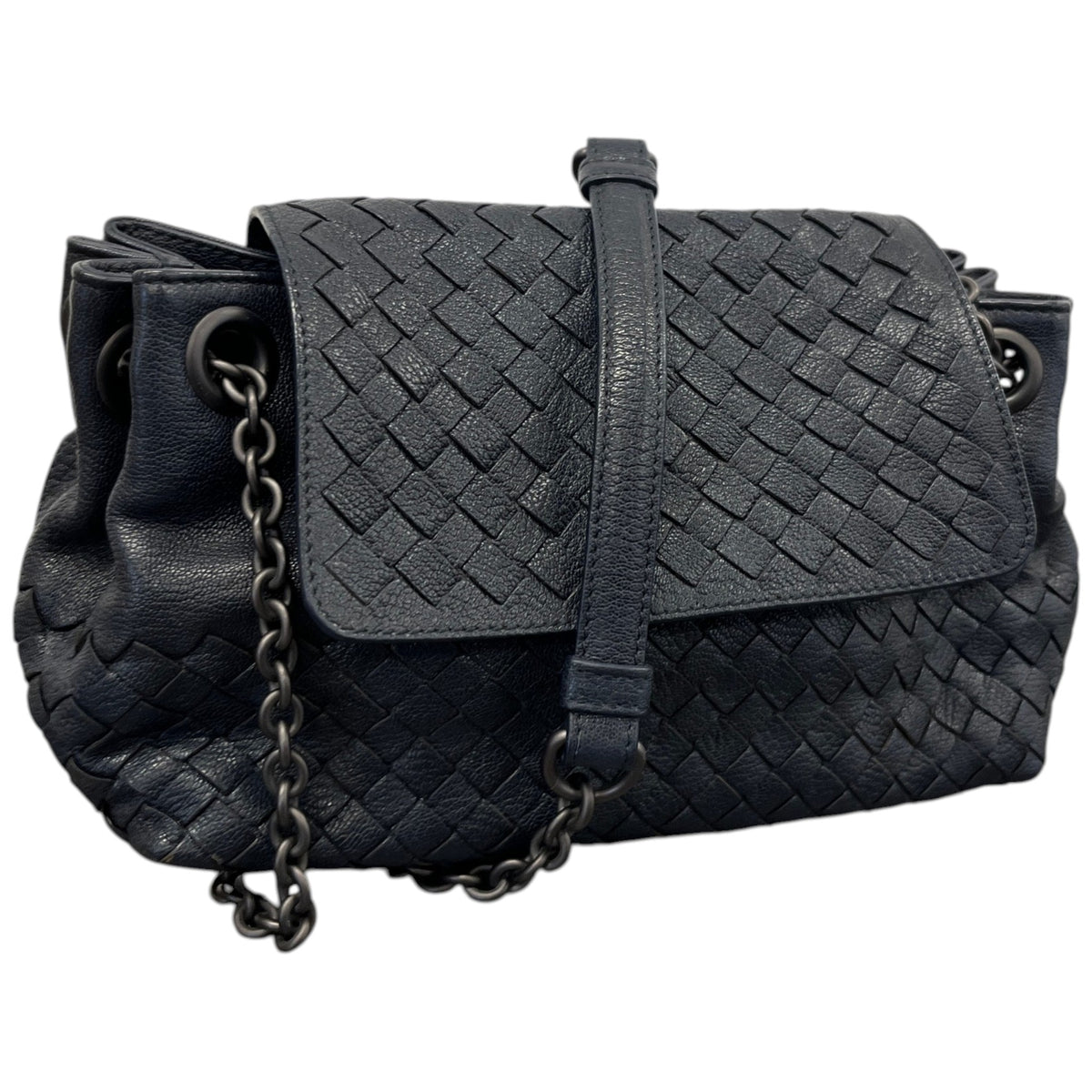 Women's Intrecciato Woven Handbag Black - Photo 4