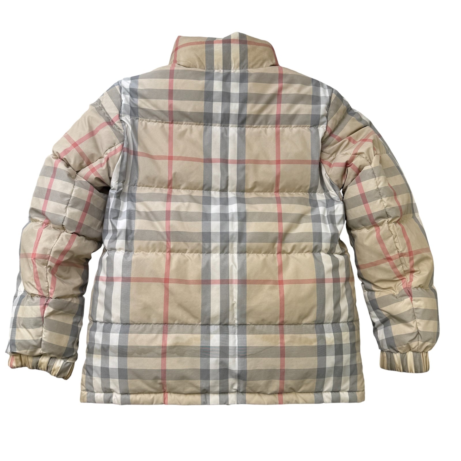 Women's Reversible Check Down Jacket Khaki Size S - Photo 3