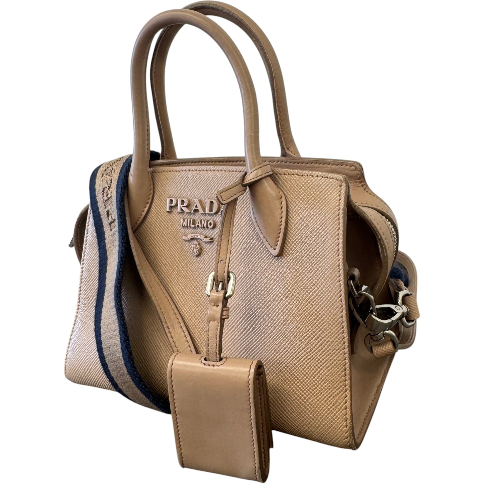 Women's Monochrome Saffiano Tote Handbag Pink - Photo 4