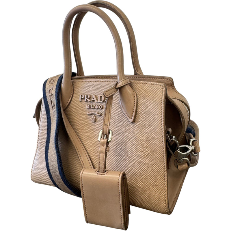 Women's Monochrome Saffiano Tote Handbag Pink