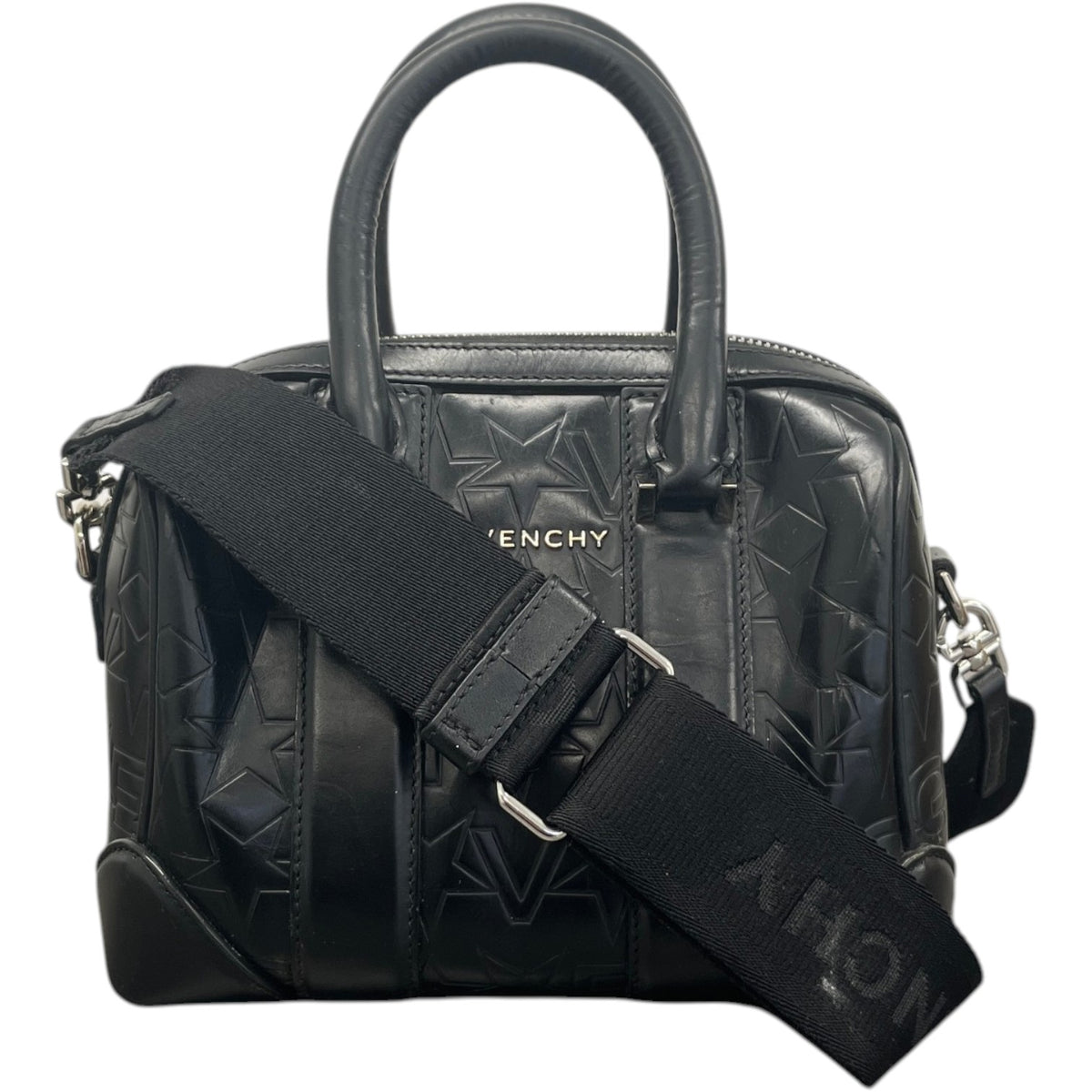 Women's Star Embossed Micro Lucrezia Handbag Black - Photo 1