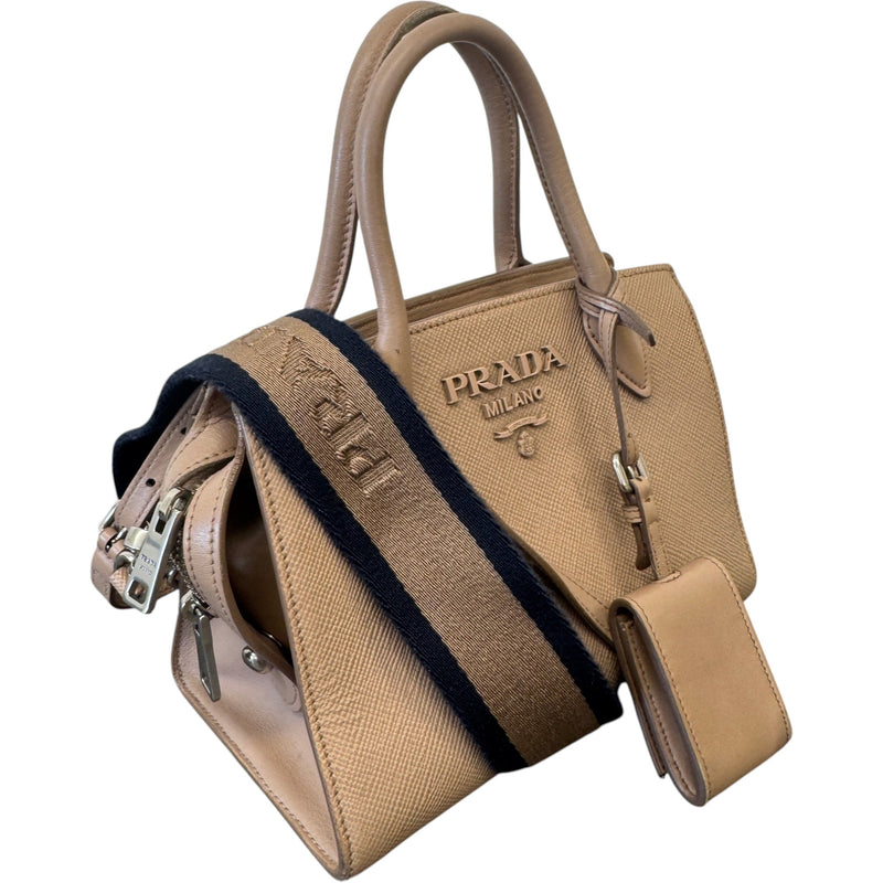 Women's Monochrome Saffiano Tote Handbag Pink