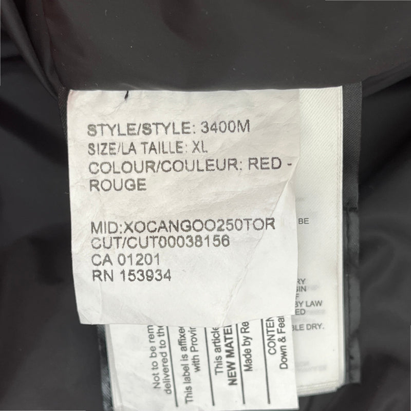 Men's Sanford Parka Down Jacket Red Size XL