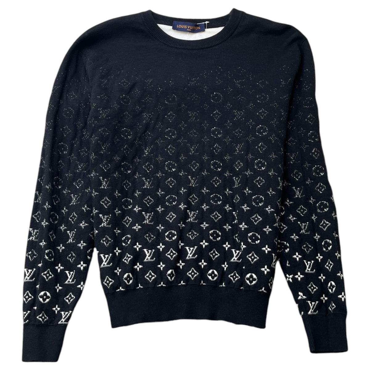 Men's LVSE Monogram Degradé Sweatshirt Black Size M - Photo 1