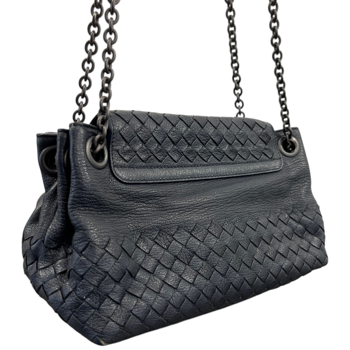 Women's Intrecciato Woven Handbag Black - Photo 8