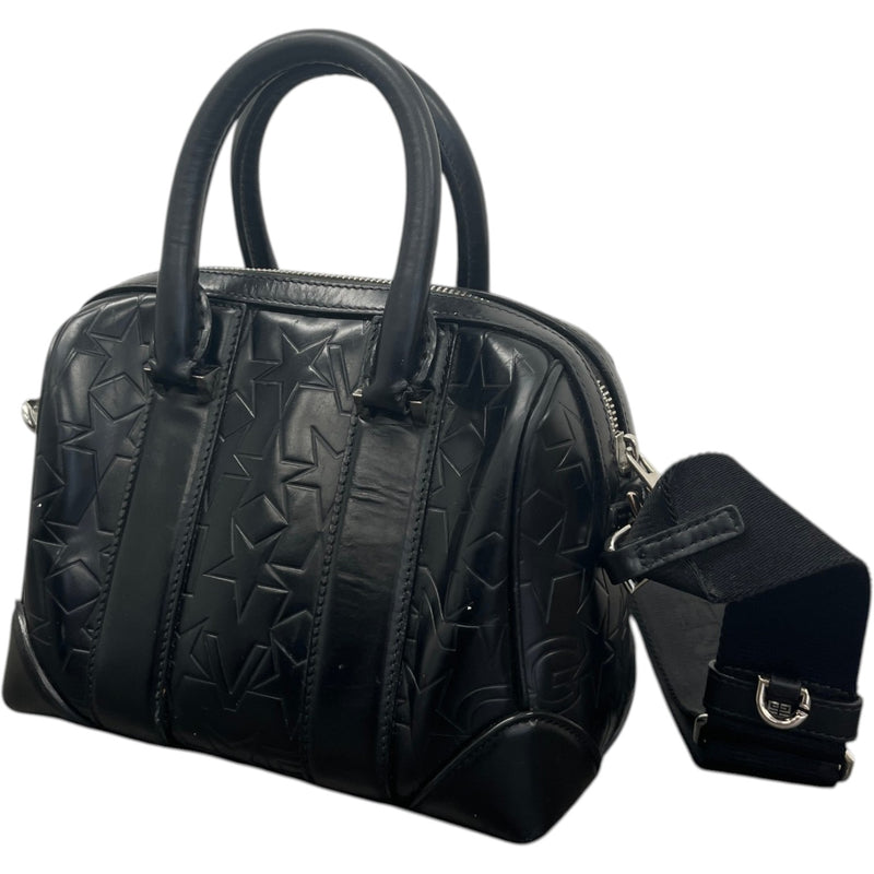 Women's Star Embossed Micro Lucrezia Handbag Black