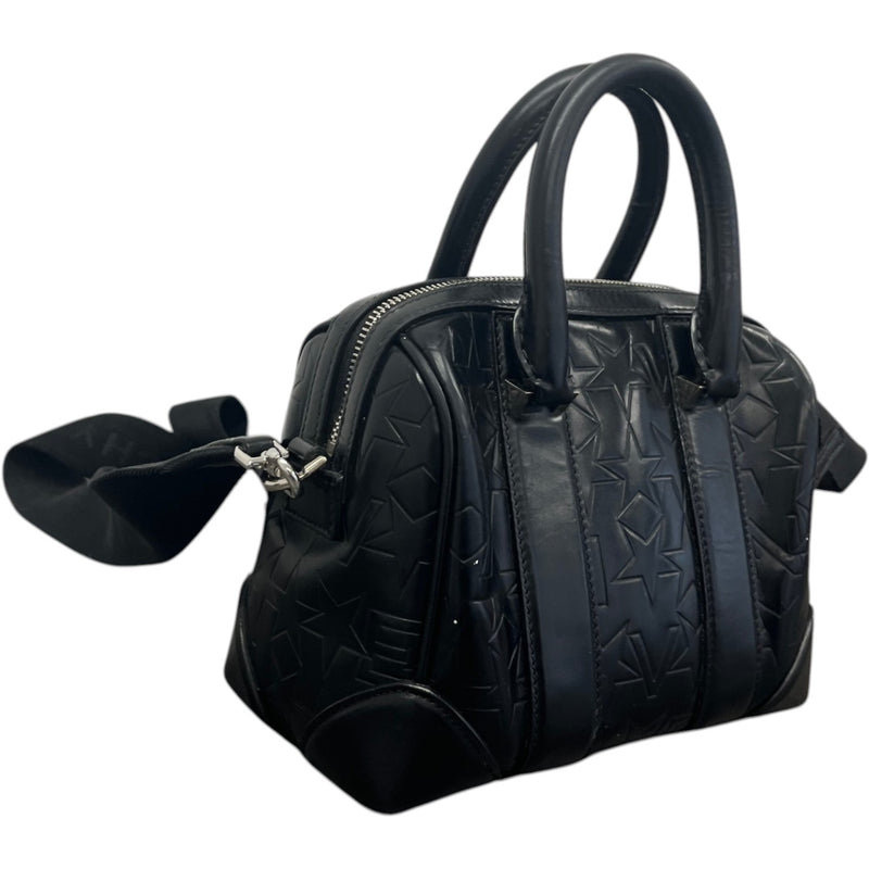 Women's Star Embossed Micro Lucrezia Handbag Black