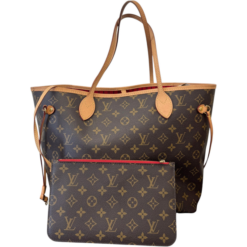 Women's Monogram Neverfull MM Tote Bag Brown