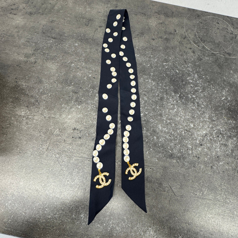 Women's Pearl CC Twilly Scarf Black