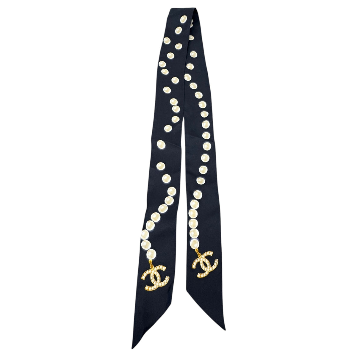 Women's Pearl CC Twilly Scarf Black - Photo 1