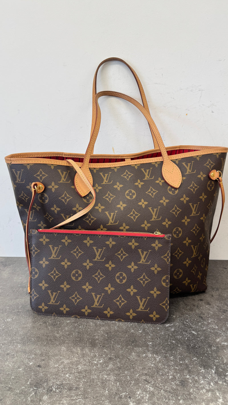 Women's Monogram Neverfull MM Tote Bag Brown