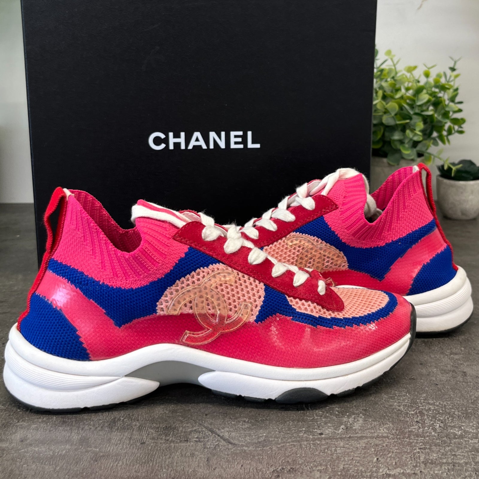 Women's Cc Cloth Runner Low Trainers Pink Size EU 37.5 / UK 4.5 - Photo 14
