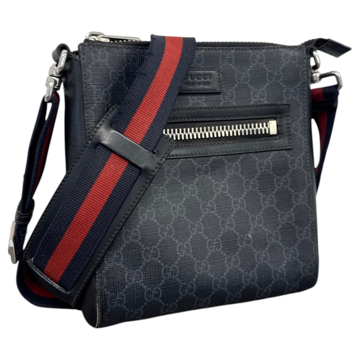 Men's GG Supreme Messenger Bag Black - Photo 4