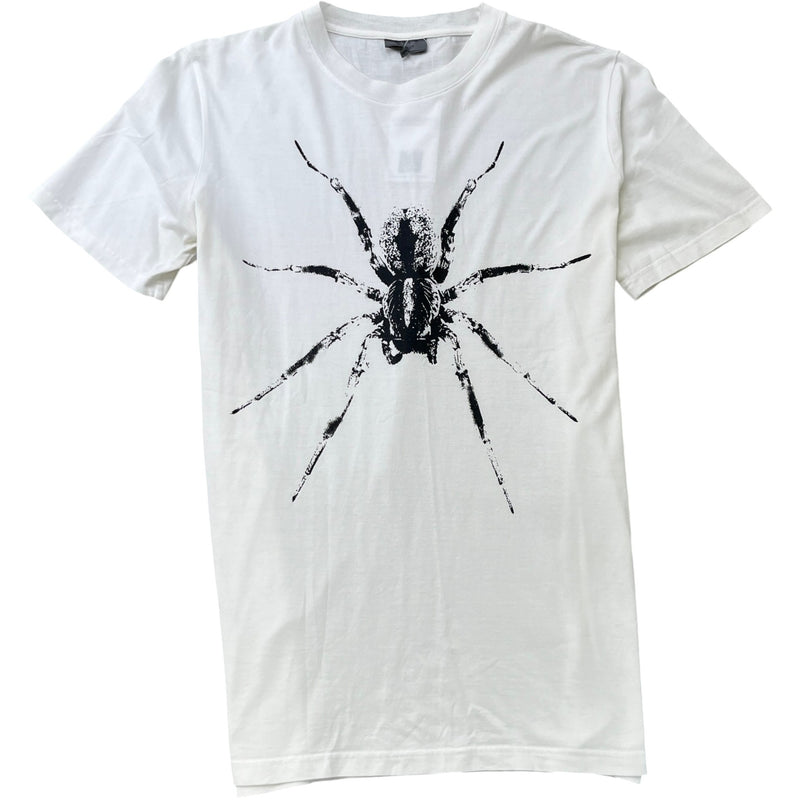 Men's Spider Print T-Shirt White Size M