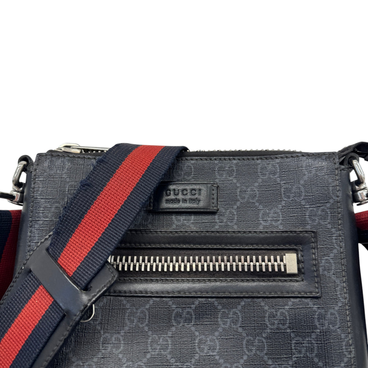Men's GG Supreme Messenger Bag Black - Photo 8
