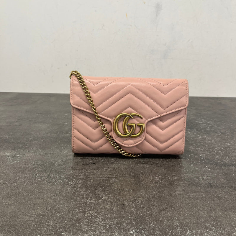 Women's GG Marmont quilted WOC Crossbody Bag Pink