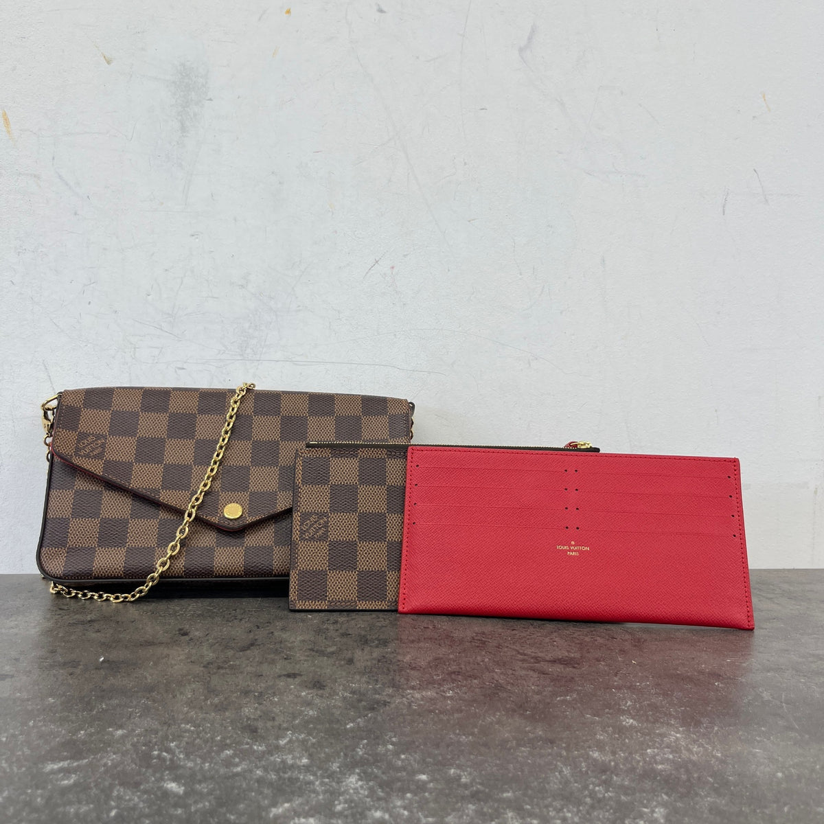 Women's Damier Ebene Félicie Pochette Handbag Brown - Photo 16