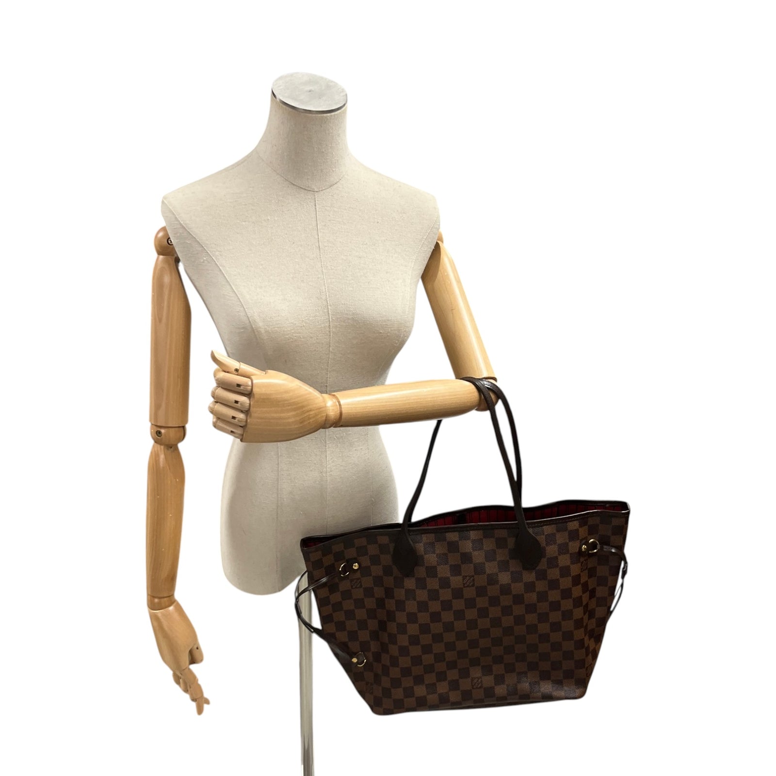 Louis Vuitton Women's Damier Ebene Neverfull MM Bag Brown - Photo 2