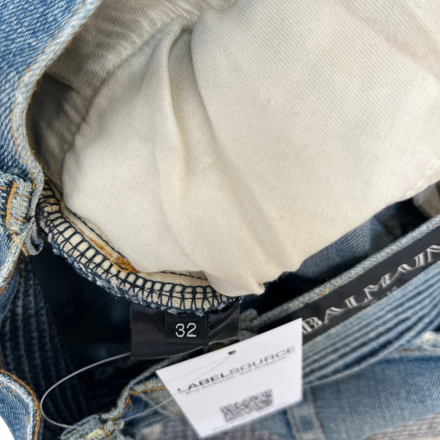 Balmain Men's Distressed Biker Jeans Blue Size W32 - Photo 9