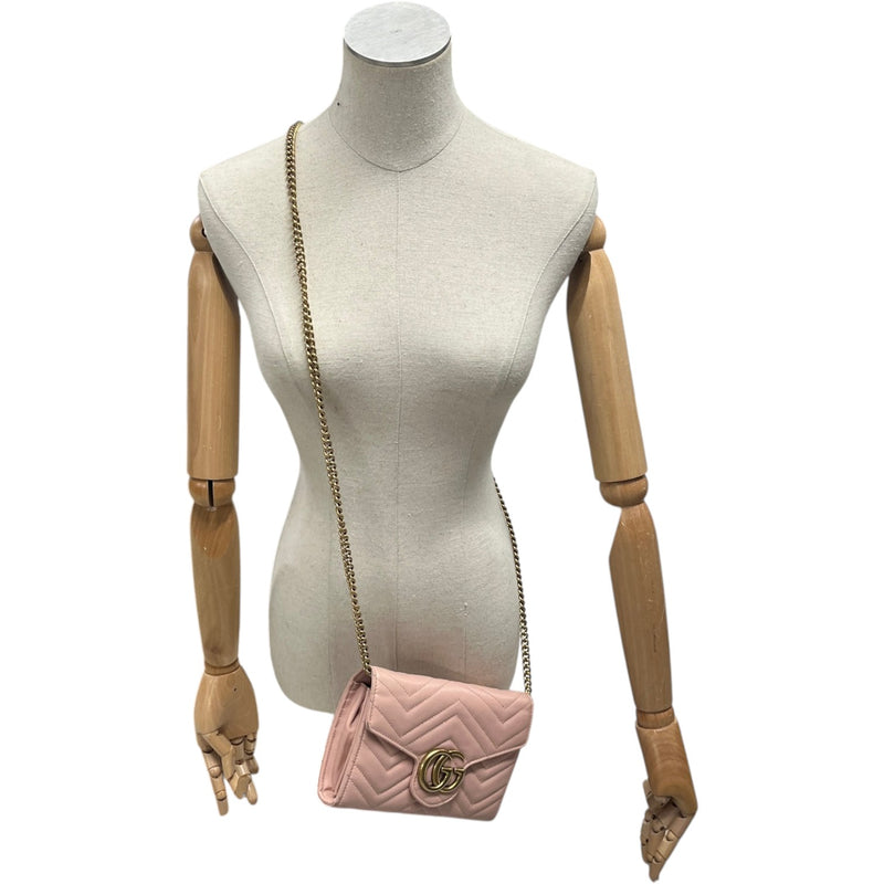 Women's GG Marmont quilted WOC Crossbody Bag Pink