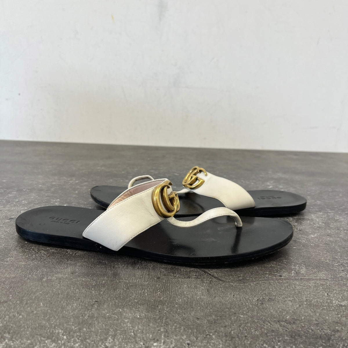 Women's Thong Flat Marmont Double G Sandals White Size UK 6 / EU 39 - Photo 11