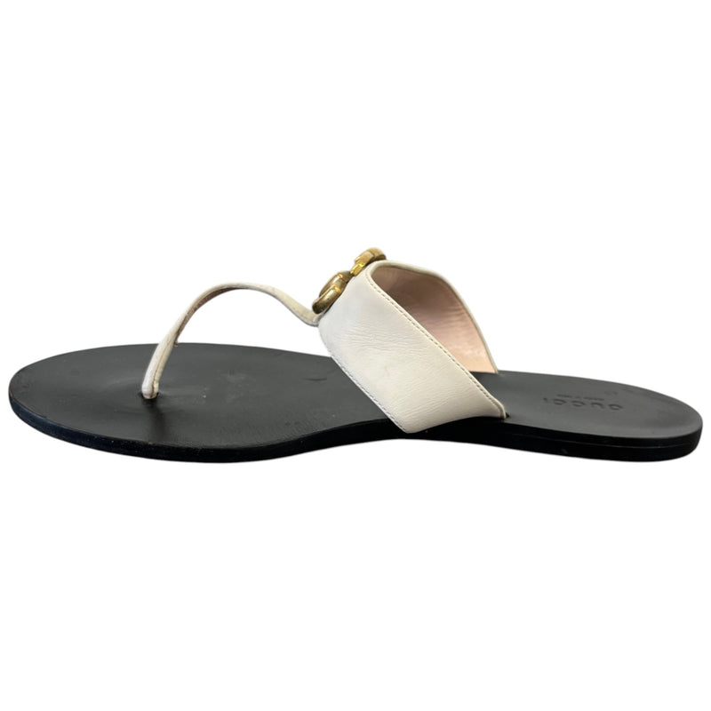 Women's Thong Flat Marmont Double G Sandals White Size UK 6 / EU 39