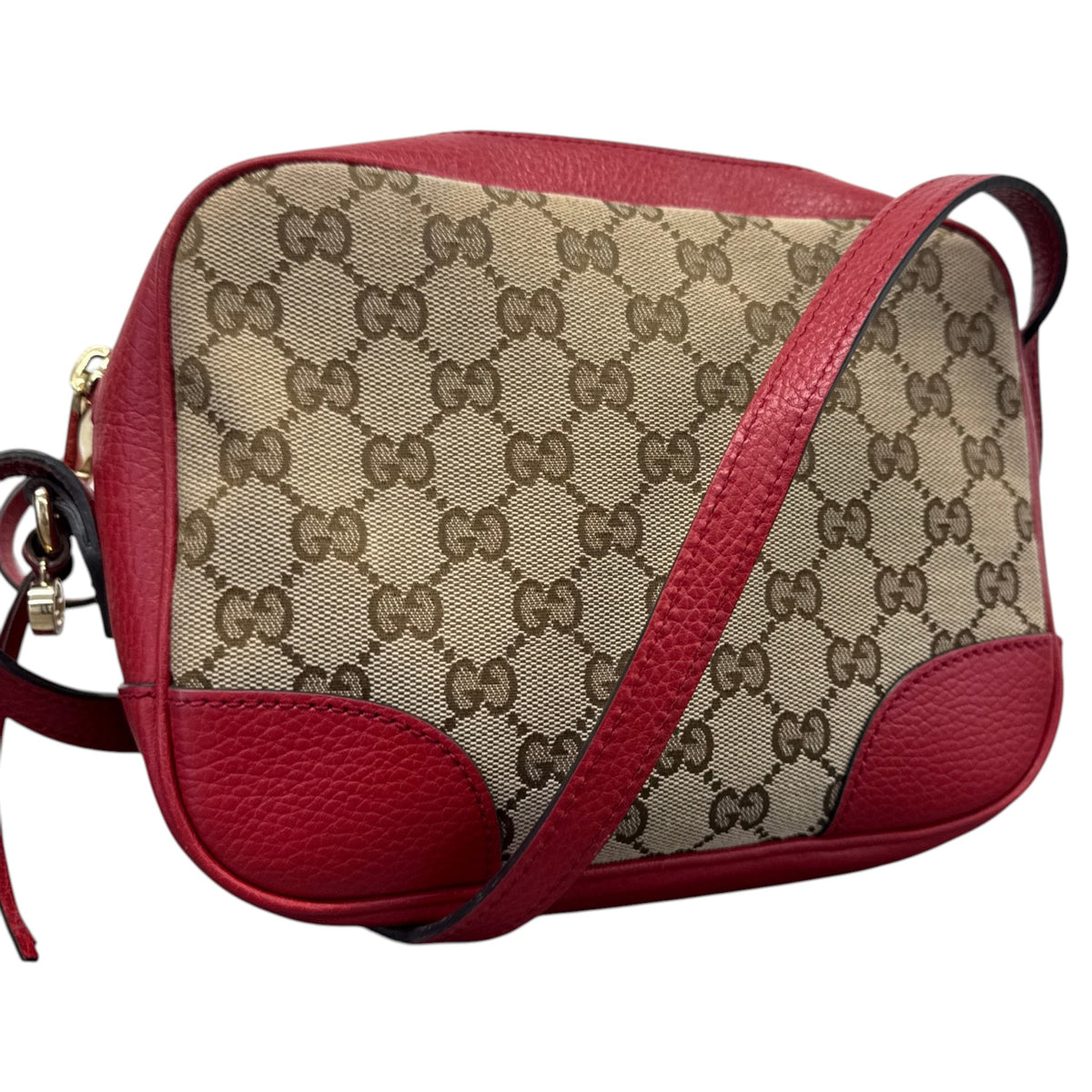 Women's GG Supreme Camera Crossbody Bag Red - Photo 4