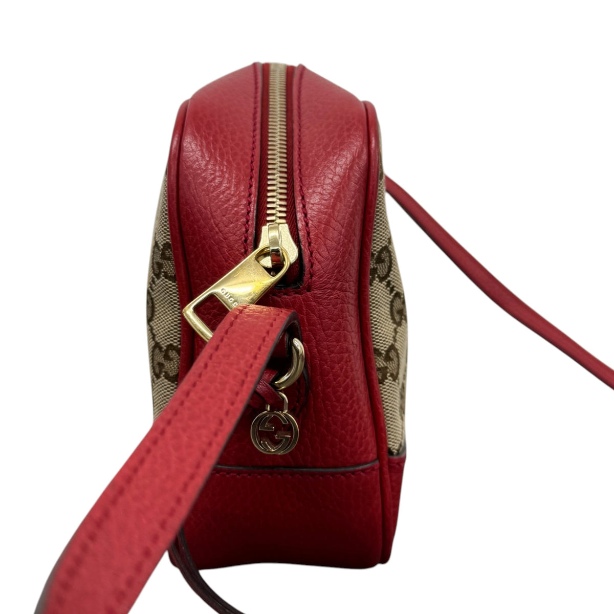 Women's GG Supreme Camera Crossbody Bag Red - Photo 7