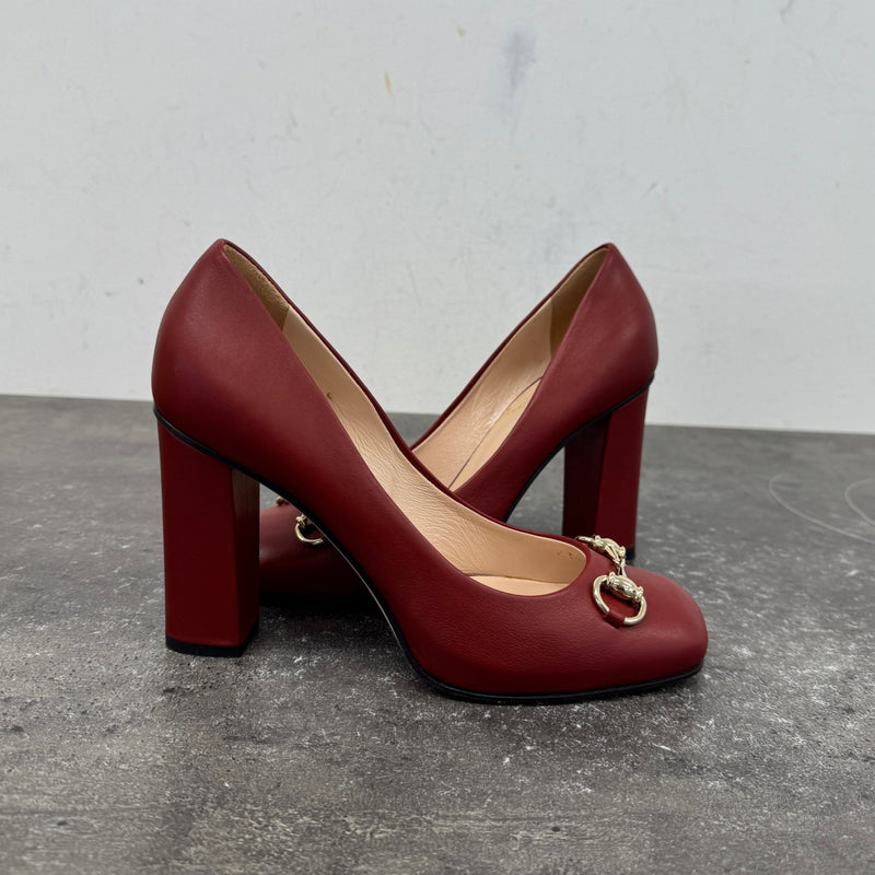 Women's Horsebit Heels Red Size UK 5.5 / EU 38.5