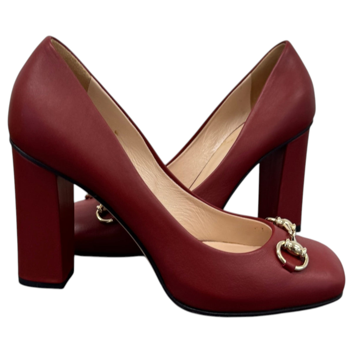 Women's Horsebit Heels Red Size UK 5.5 / EU 38.5 - Photo 3