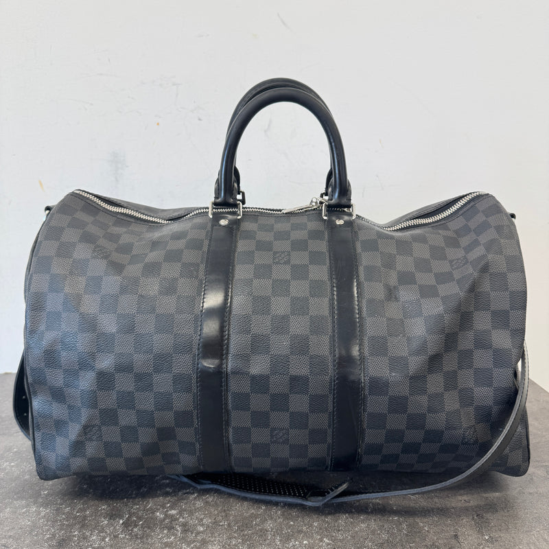 Men's Damier Graphite Keepall Bandoulière 45 Bag Charcoal