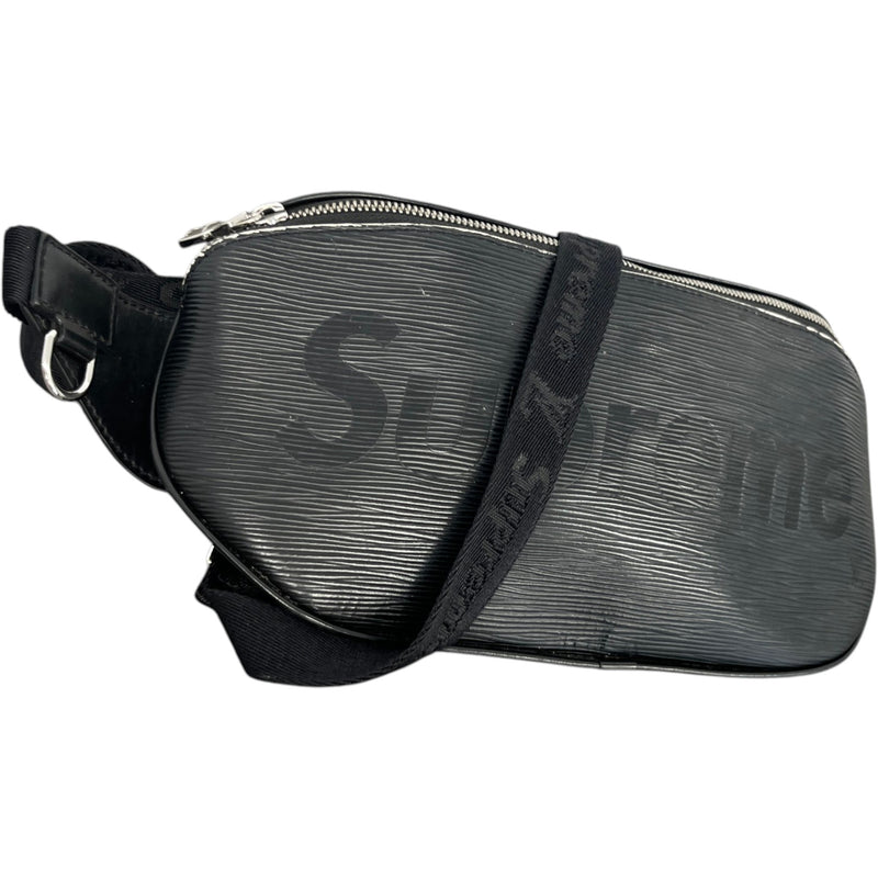 Men's X Supreme Logo Epi Leather Messenger Bag Black