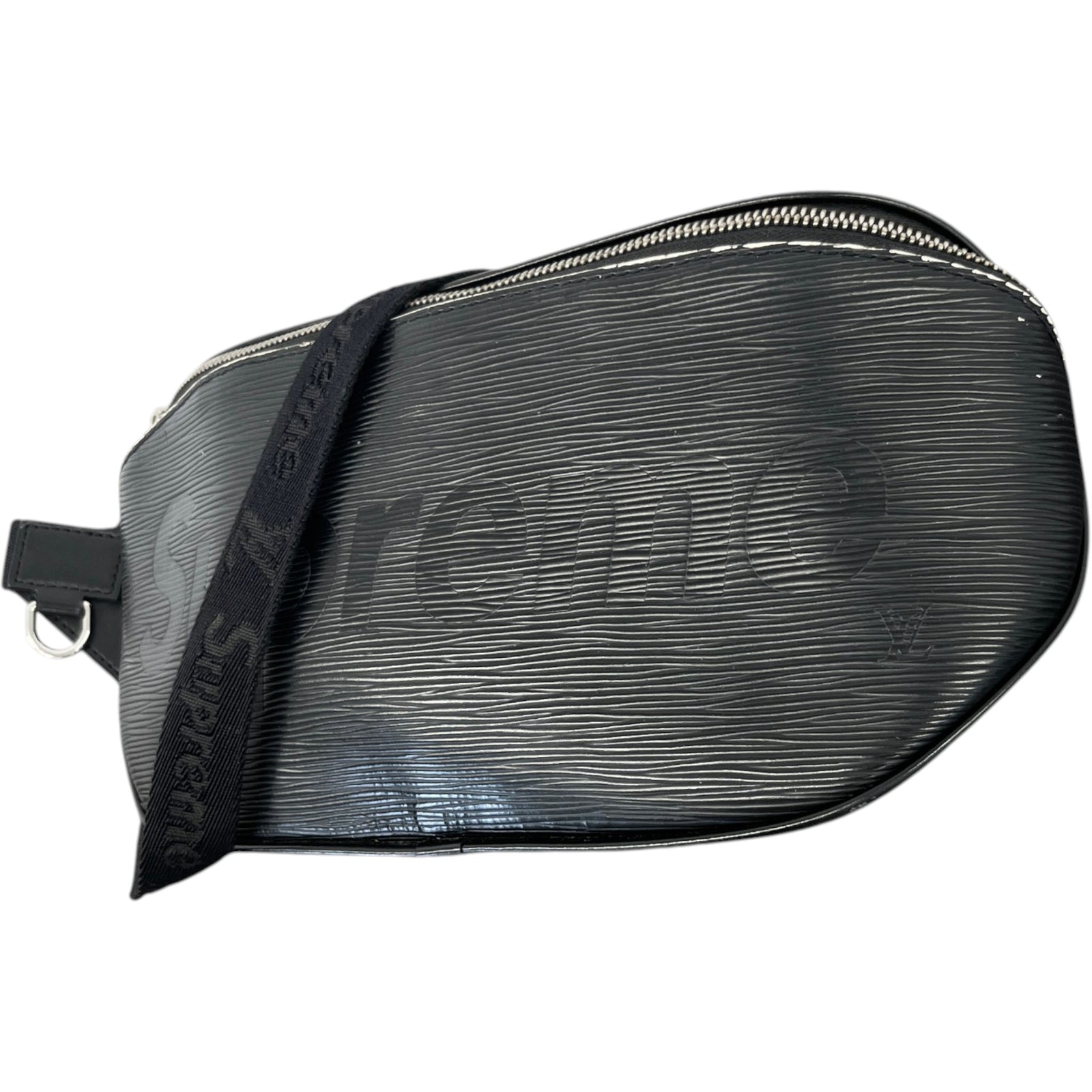 Men's X Supreme Logo Epi Leather Messenger Bag Black - Photo 5