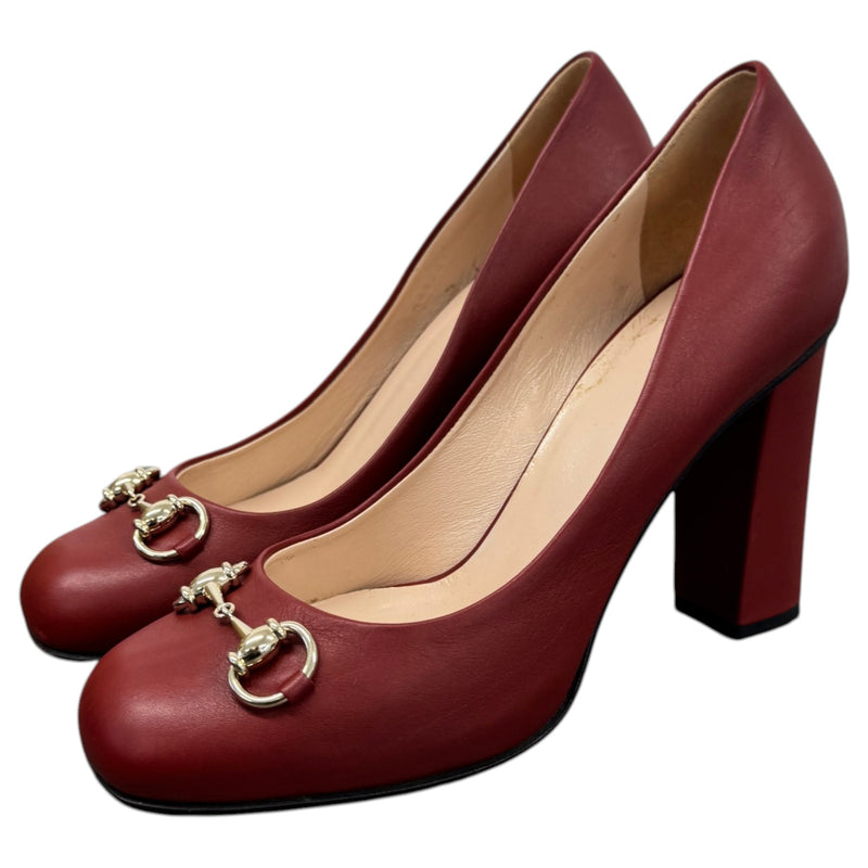 Women's Horsebit Heels Red Size UK 5.5 / EU 38.5